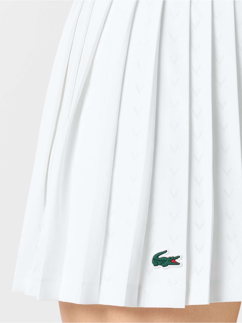 LACOSTE White Ultra Dry Tennis Heritage Pleated Lined Skirt - Picture 8 of 9